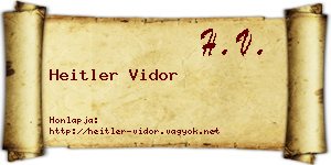 Heitler Vidor névjegykártya